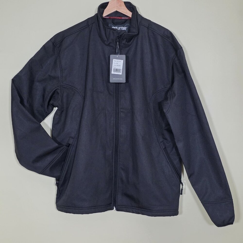 Eruitor Wind Waterproof Jacket Mens 3XL Black Zip Fleece Lined Pockets Softshell